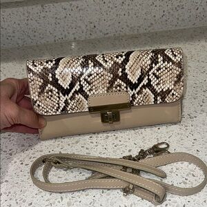White House black market clutch/Crossbody bag snake print